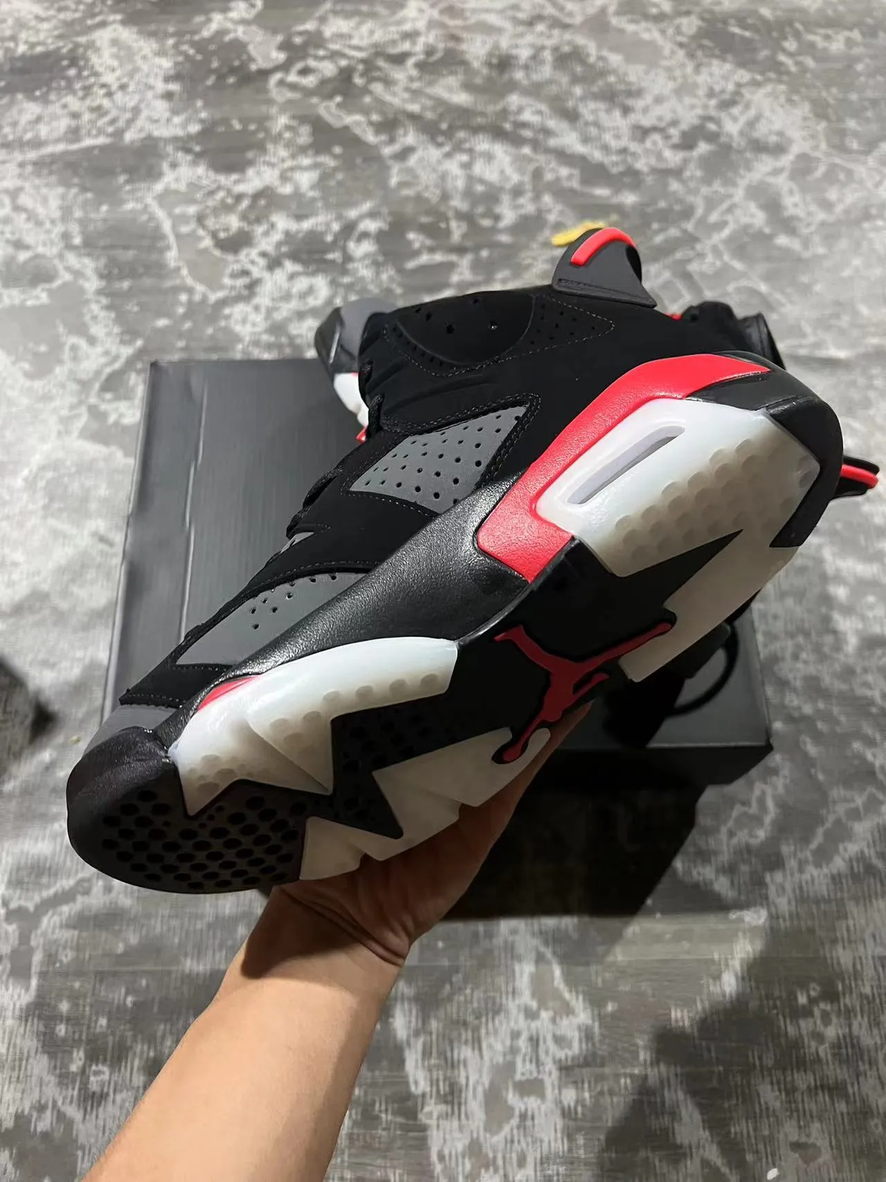 Air Jordan 6 Preto Vermelho Cinza Branco Tênis de Basquete 6