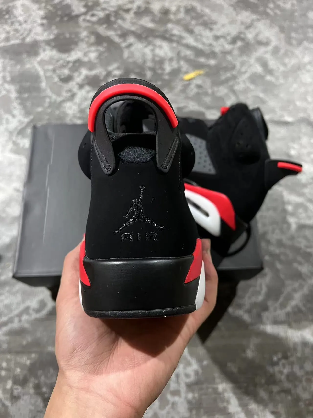 Air Jordan 6 Preto Vermelho Cinza Branco Tênis de Basquete 8