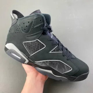 Air Jordan 6 Dark Charcoal Suede-Leather Basketball Shoes