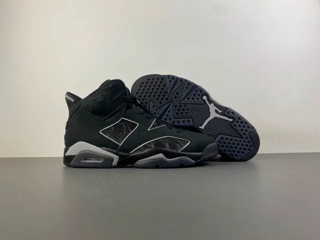 Air Jordan 6 Dark Charcoal Suede-Leather Basketball Shoes 13
