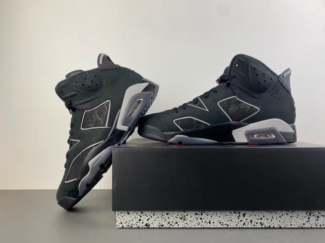 Air Jordan 6 Dark Charcoal Suede-Leather Basketball Shoes 16