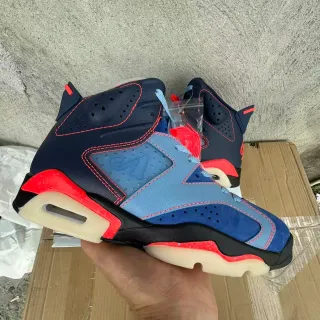 Air Jordan 6 Navy Light Blue Red Basketball Shoes