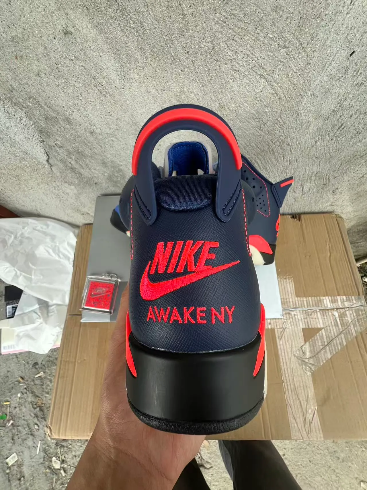 Air Jordan 6 Navy Light Blue Red Basketball Shoes 8