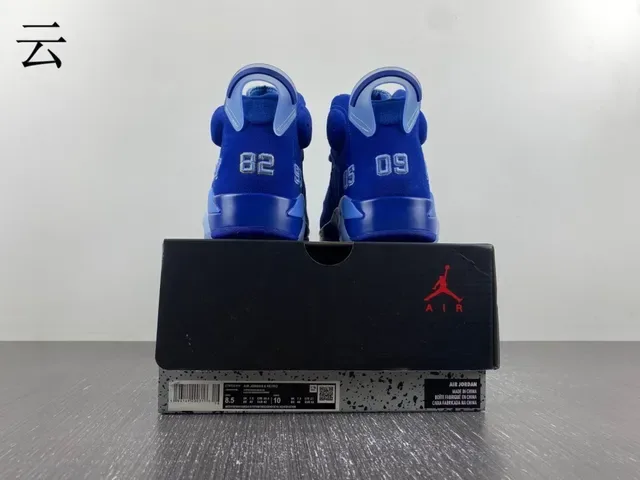 Air Jordan 6 Chaussures de Basketball Bleu Royal et Bleu Clair 2