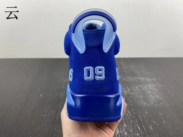 Air Jordan 6 Chaussures de Basketball Bleu Royal et Bleu Clair 9