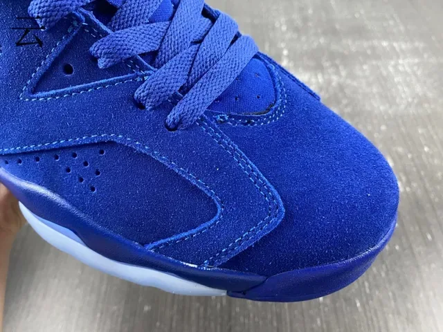 Air Jordan 6 Chaussures de Basketball Bleu Royal et Bleu Clair 13