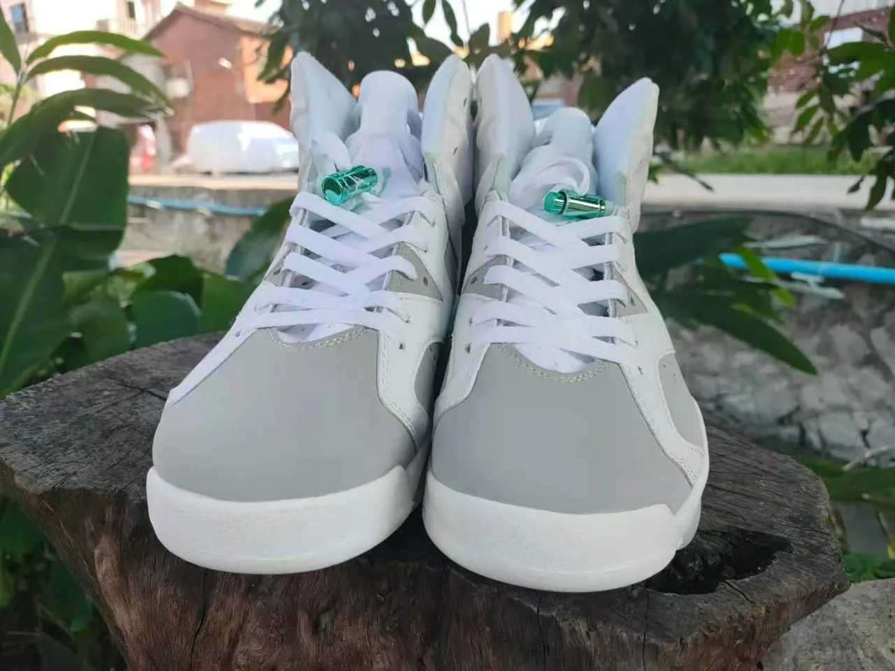 Air Jordan 6 White Gray Mint Green Basketball Shoes 8