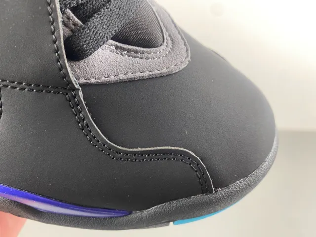 Air Jordan 8 Black Gray Blue Purple Basketball Shoes 2