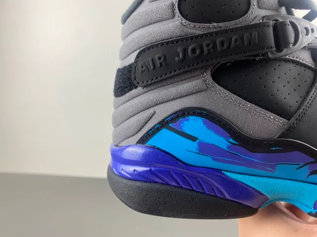 Air Jordan 8 Black Gray Blue Purple Basketball Shoes 3