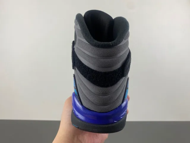 Air Jordan 8 Black Gray Blue Purple Basketball Shoes 4