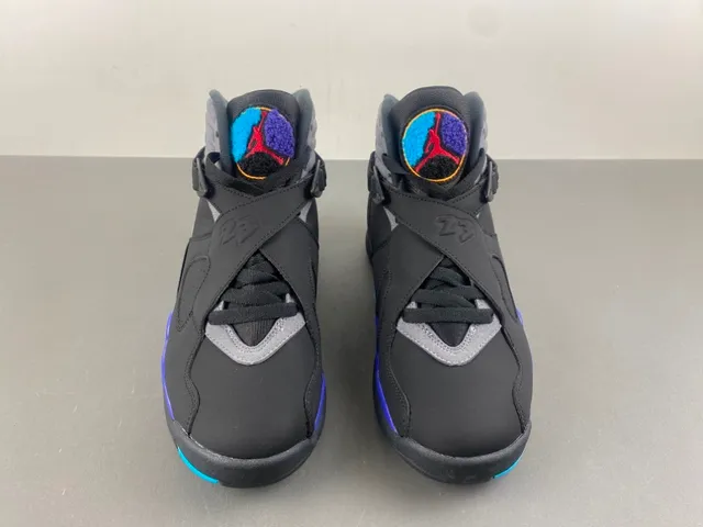 Air Jordan 8 Black Gray Blue Purple Basketball Shoes 9