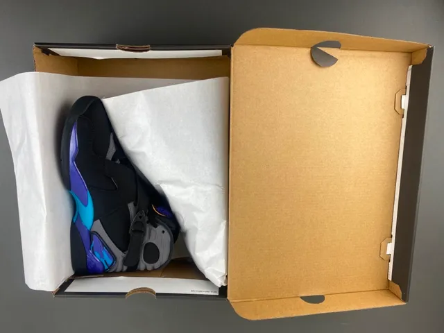 Air Jordan 8 Black Gray Blue Purple Basketball Shoes 11