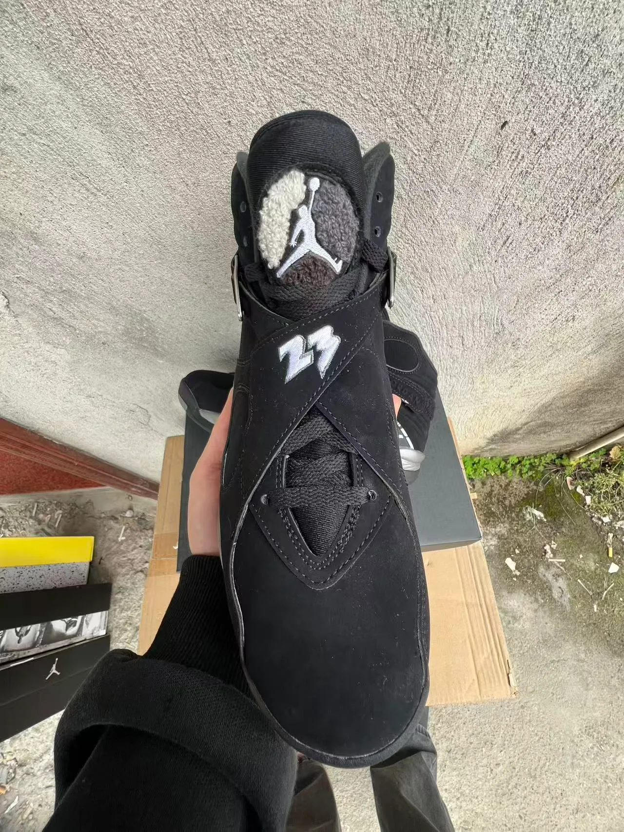 Air Jordan 8 Preto Metálico Prata Tênis de Basquete 5