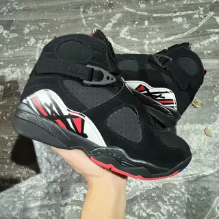 Air Jordan 8 Black White Red Basketball Shoes