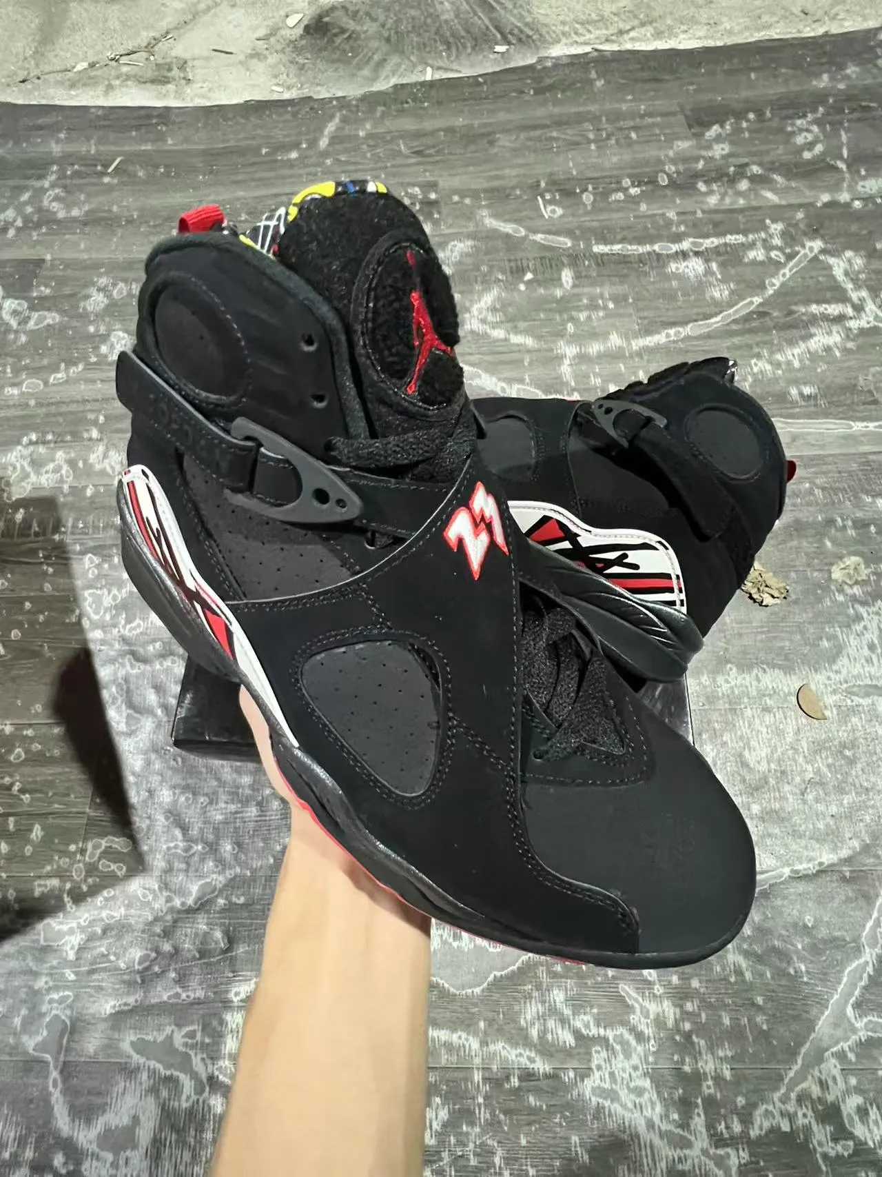 Chaussures de basketball Air Jordan 8 noir blanc rouge 2