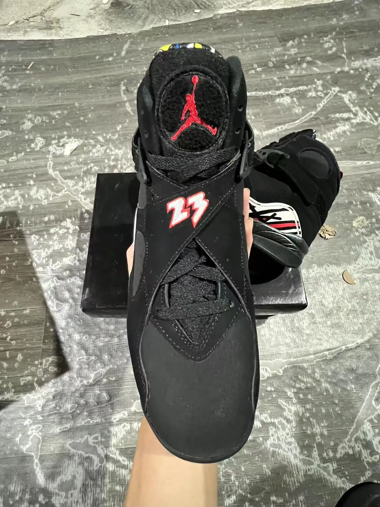 Chaussures de basketball Air Jordan 8 noir blanc rouge 3