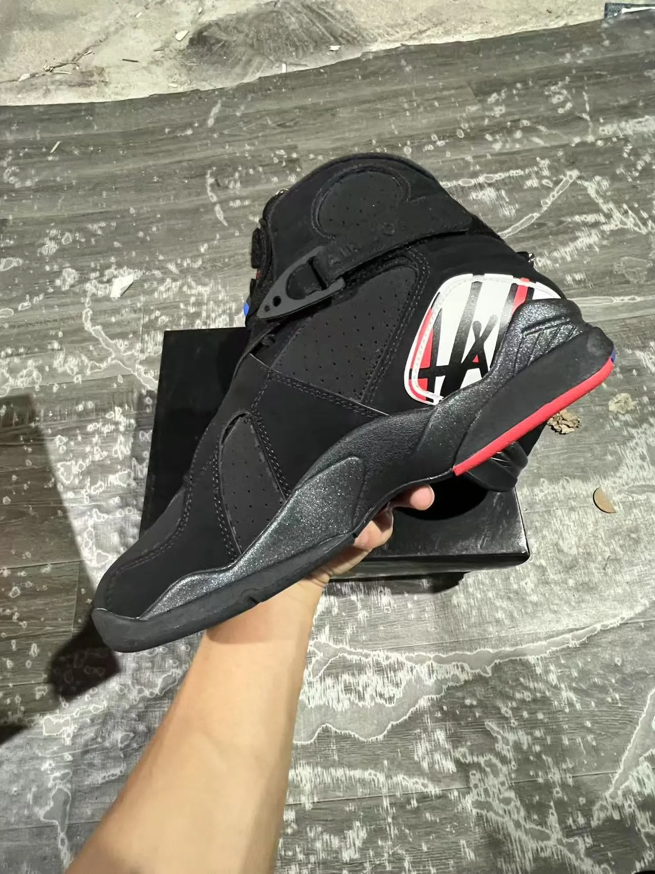 Chaussures de basketball Air Jordan 8 noir blanc rouge 5