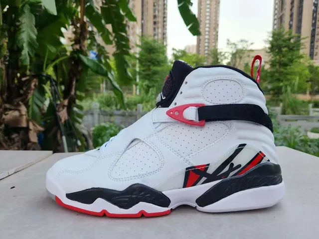 Air Jordan 8 White Black Red Basketball Shoes 3