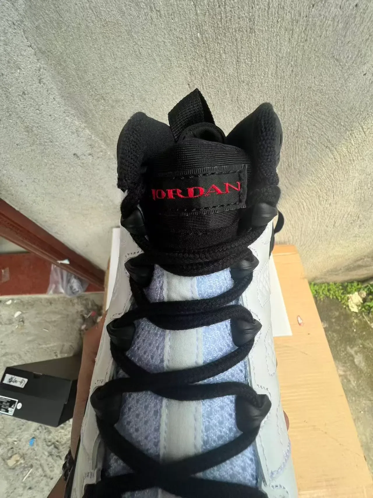 Air Jordan 9 White Black Light Blue Basketball Shoes 3