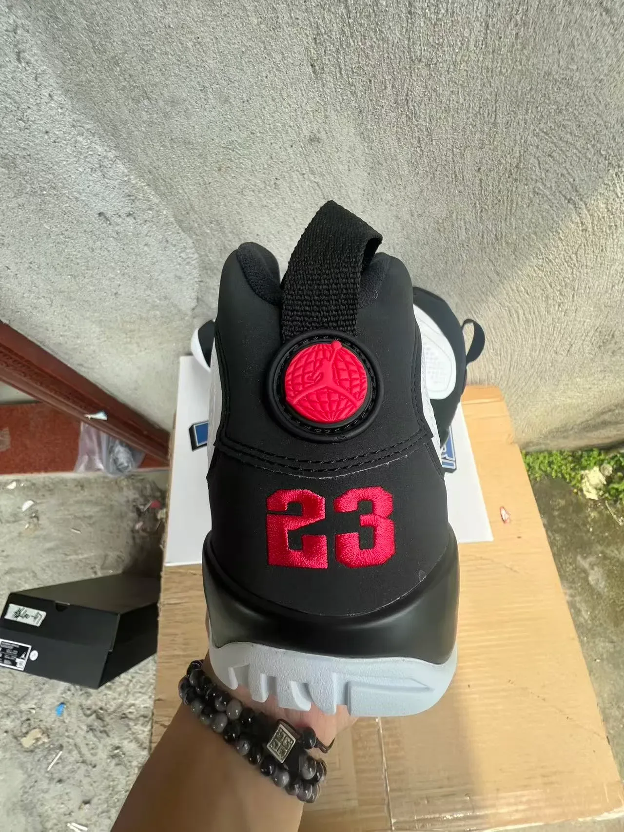 Air Jordan 9 White Black Light Blue Basketball Shoes 5