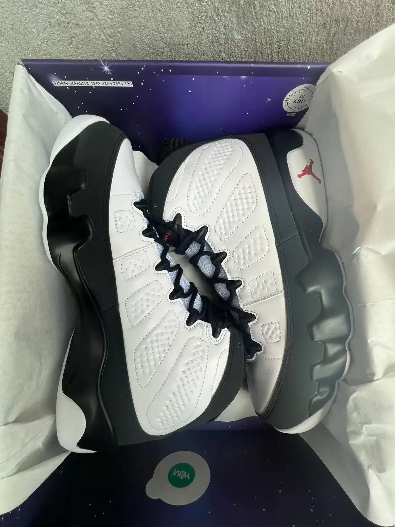 Air Jordan 9 White Black Light Blue Basketball Shoes 6