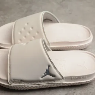 Air Jordan Beige Gray Molded Strap Perforated Upper Slippers