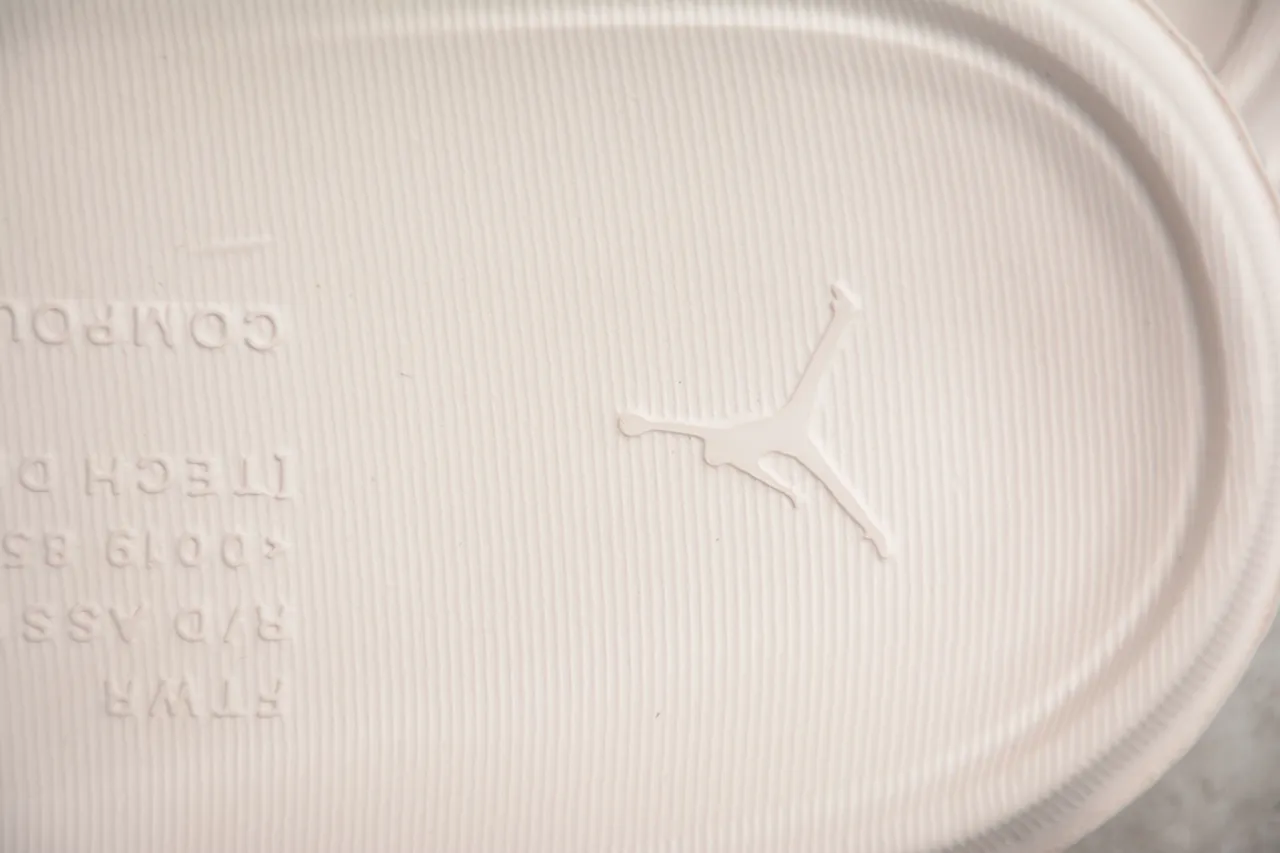 Air Jordan Beige Gray Molded Strap Perforated Upper Slippers 3
