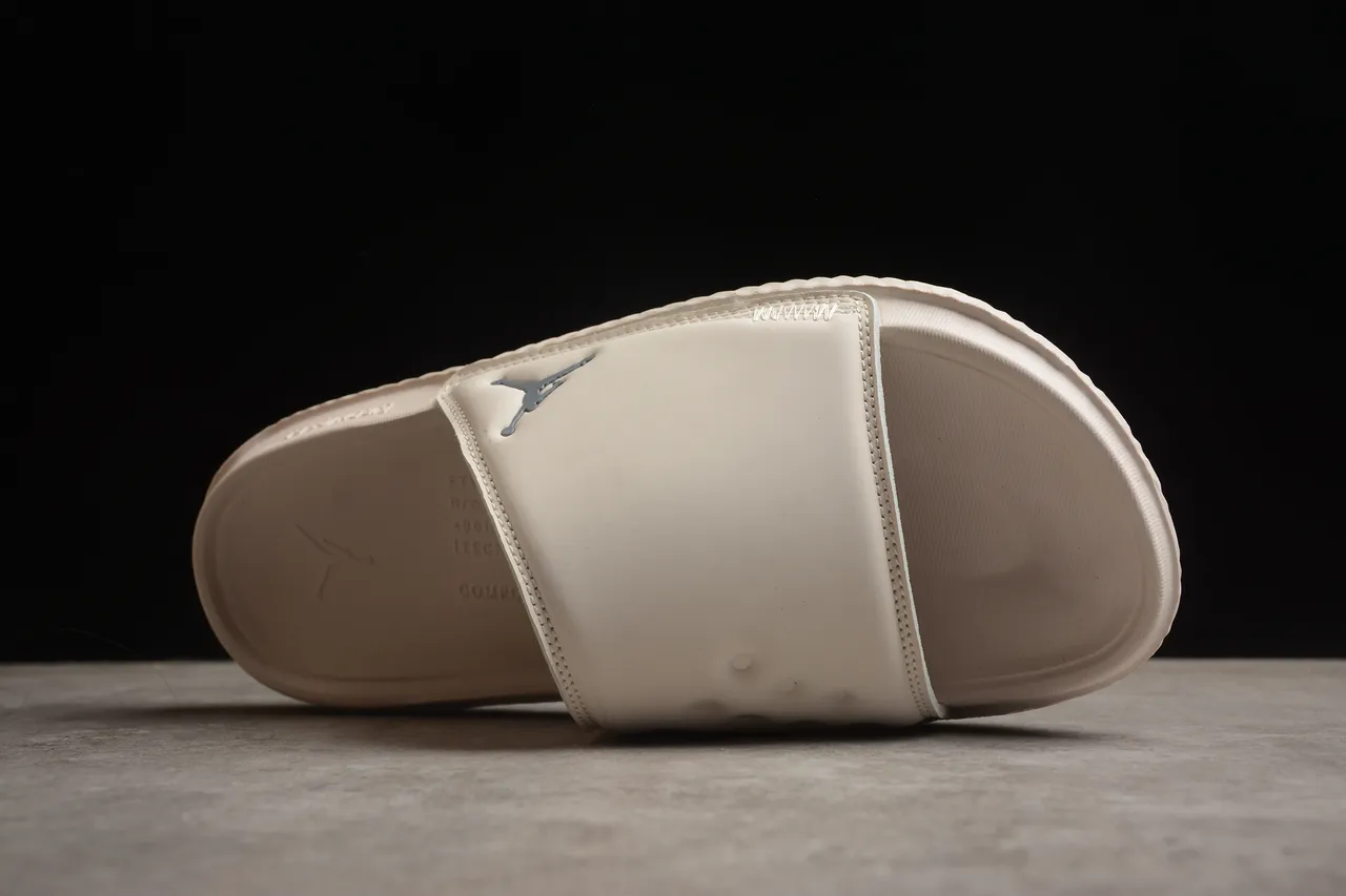 Air Jordan Beige Gray Molded Strap Perforated Upper Slippers 10