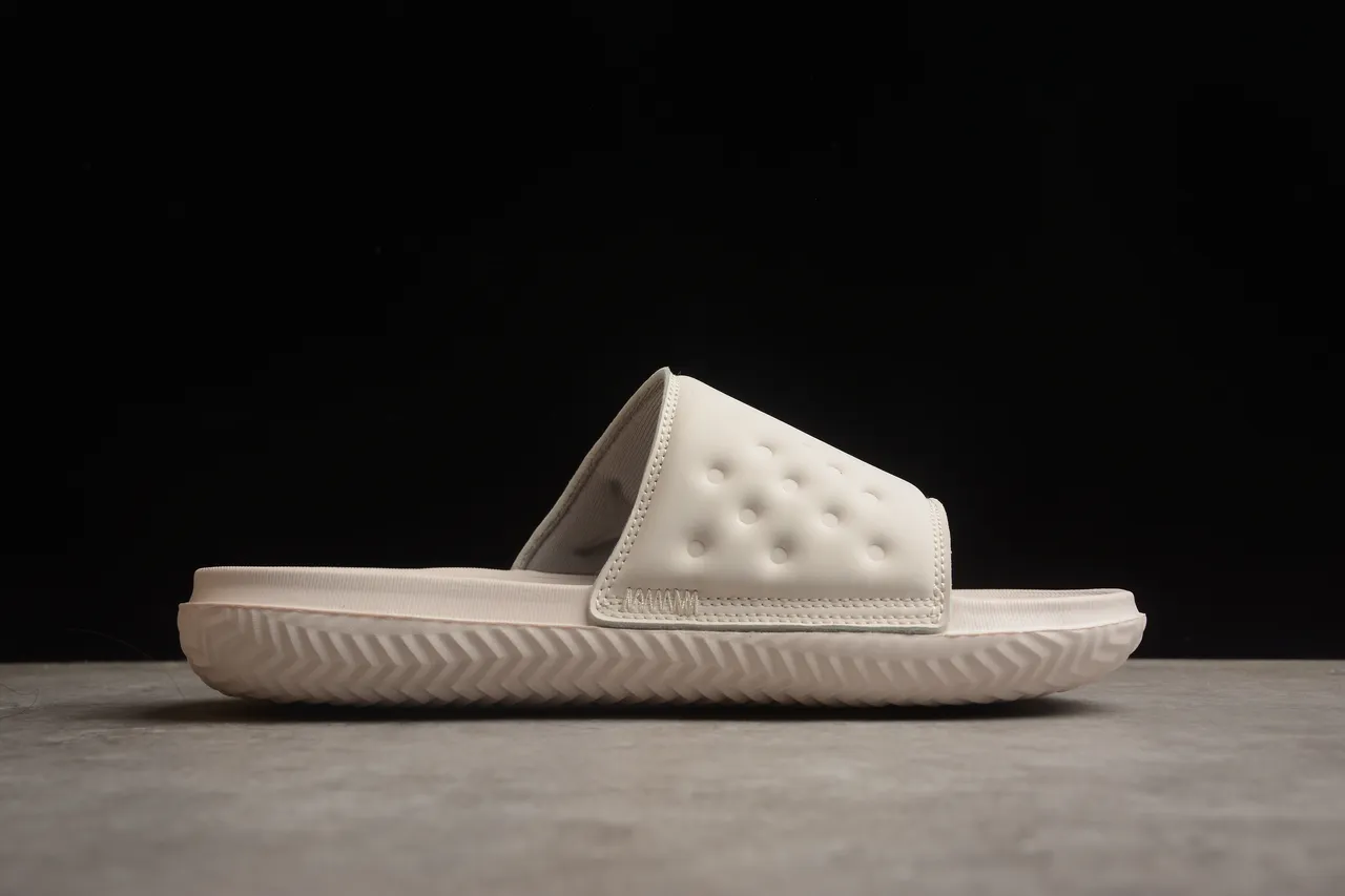 Air Jordan Beige Gray Molded Strap Perforated Upper Slippers 11