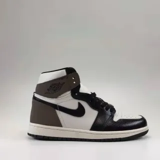Air Jordan Black Brown High-Top Leather-and-Mesh Upper Basketball Shoes