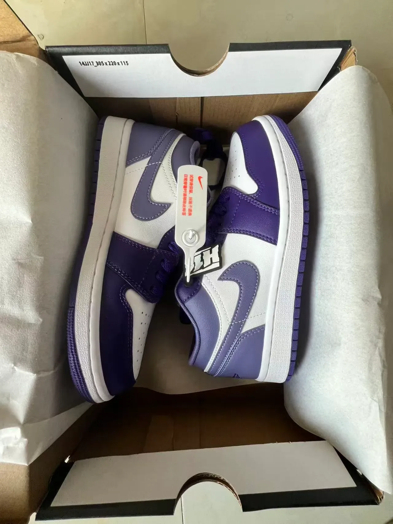 Air Jordan Tênis de Basquete Low-Top de Couro Roxo e Branco 9