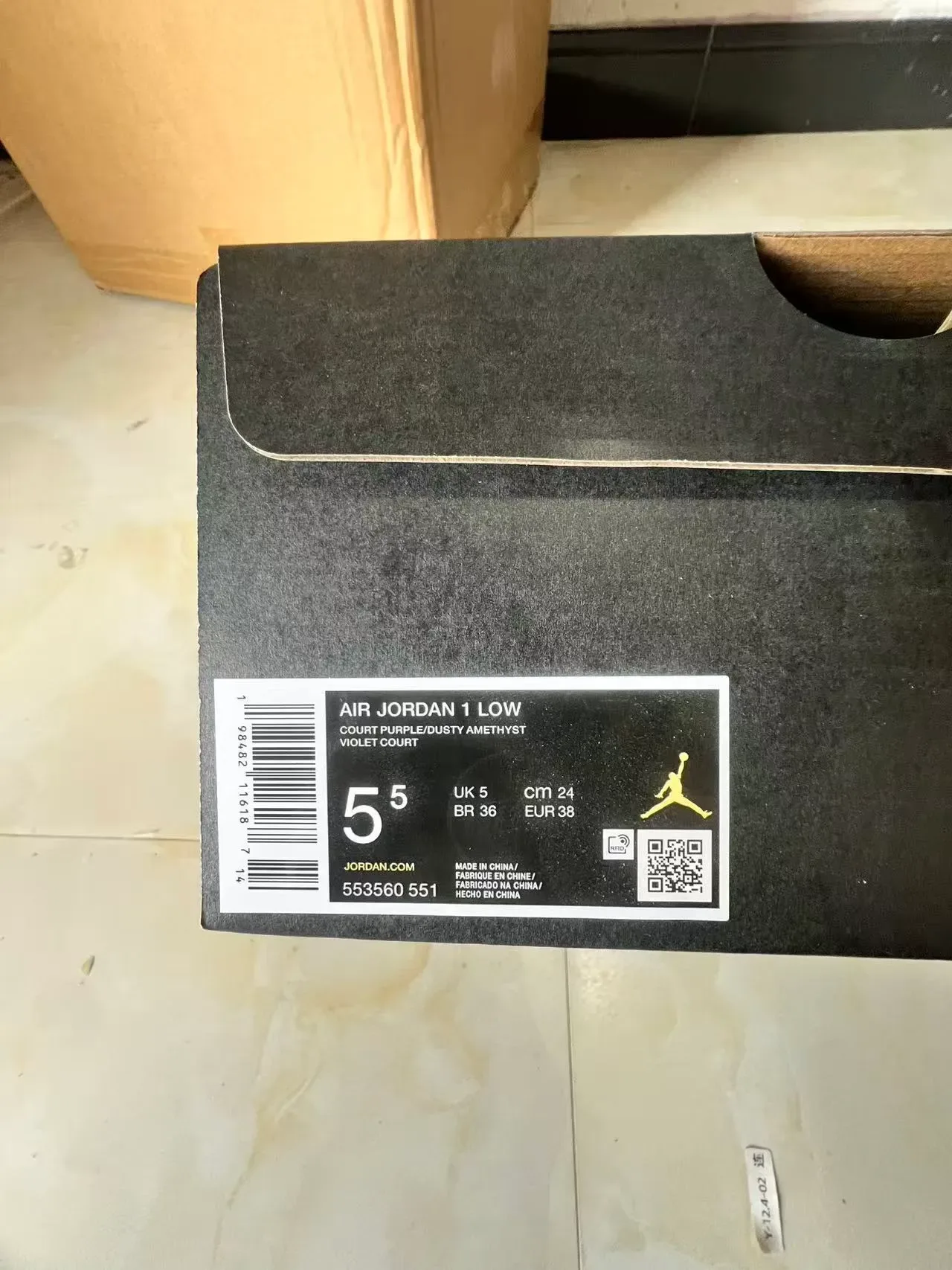 Air Jordan Tênis de Basquete Low-Top de Couro Roxo e Branco 10