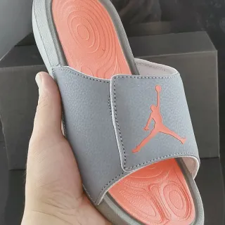 Air Jordan Slide Gray and Orange Slipper