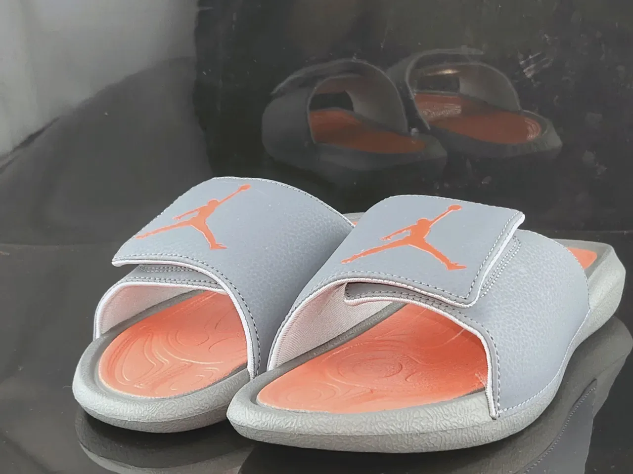 Air Jordan Slide Gray and Orange Slipper 2