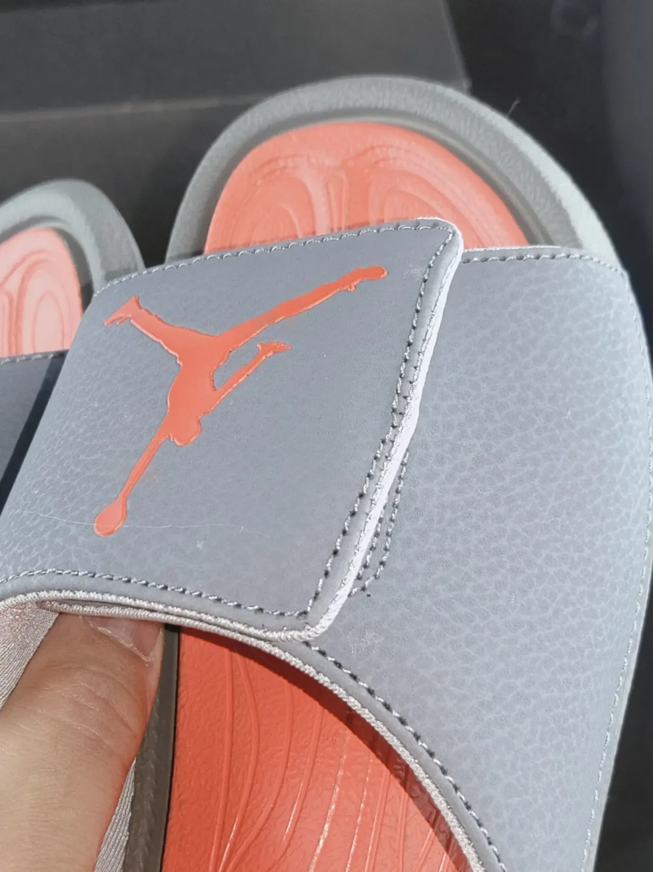 Air Jordan Slide Gray and Orange Slipper 6