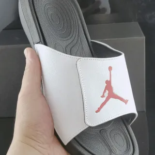 Air Jordan Slide White Black Molded Rubber Sole Textured Outsole Slippers