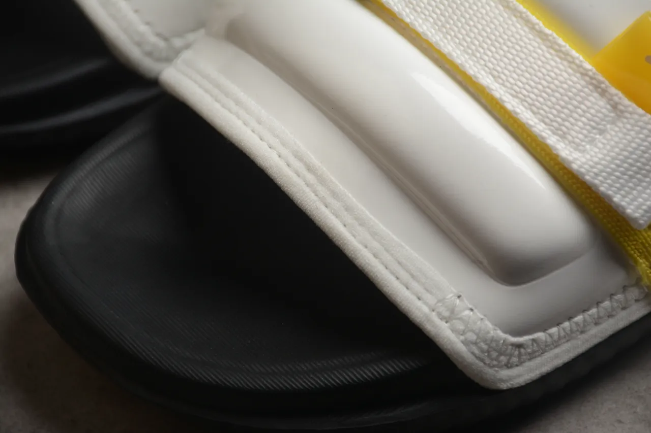 Air Jordan Slide White Black Yellow Slippers 7