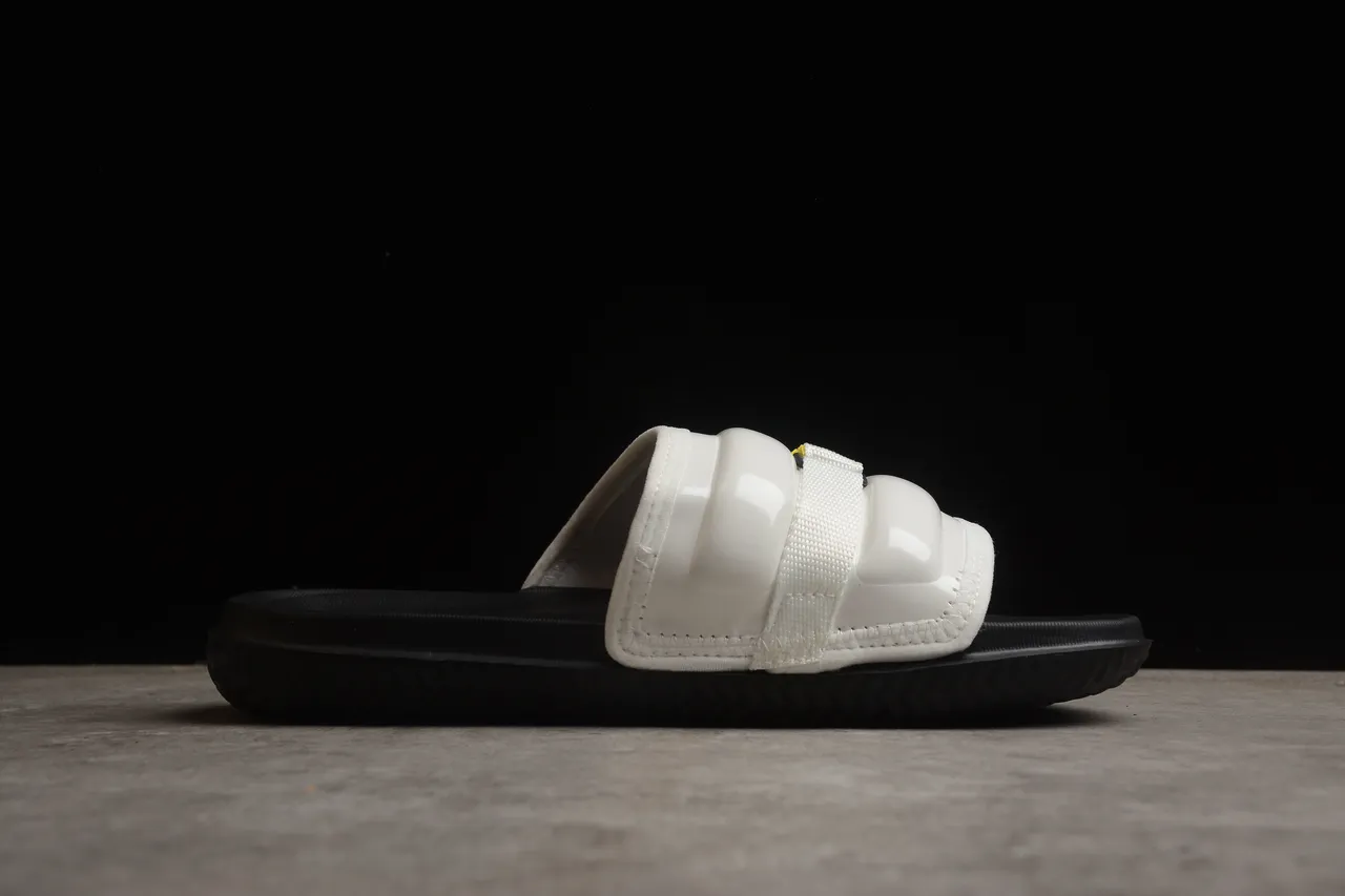 Air Jordan Slide White Black Yellow Slippers 11