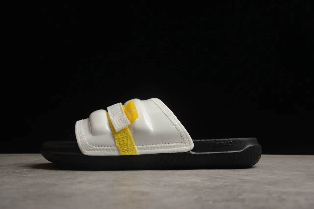 Air Jordan Slide White Black Yellow Slippers 13