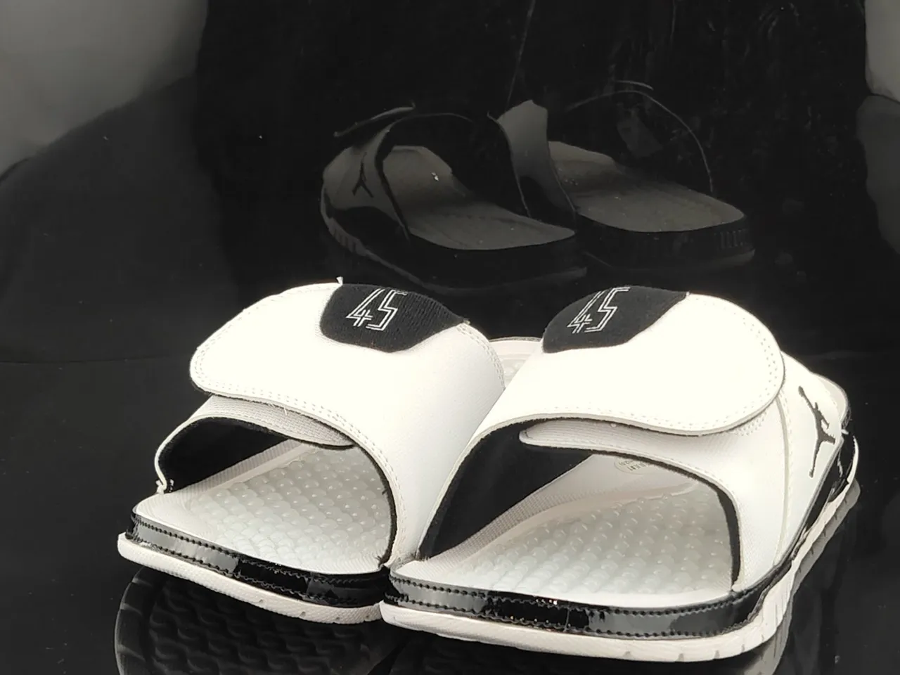 Air Jordan White Black Slide Sandal Textured Footbed Slippers 2