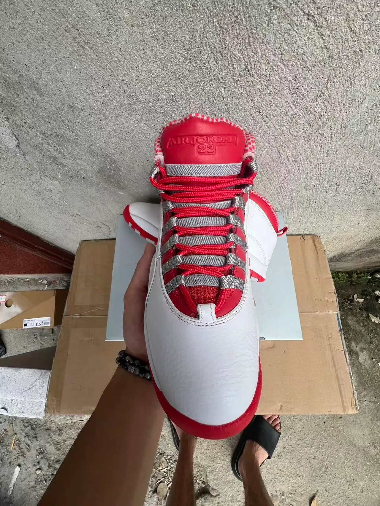 Air Jordan White Red High-Top Leather Upper Basketball Shoes 3