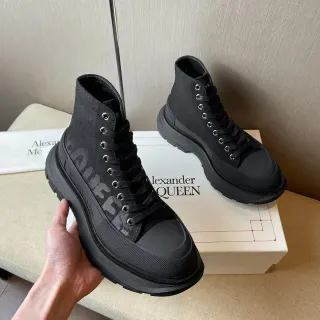 Alexander McQueen Black High-Top Platform Sole Martin Boots