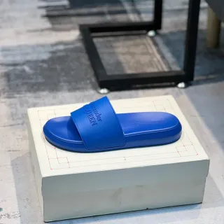Alexander McQueen Blue Molded Rubber Slide Slippers