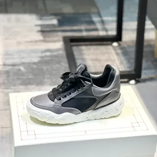 Alexander McQueen Oversized Sneaker Black and Silver-Gray Chunky Sneakers