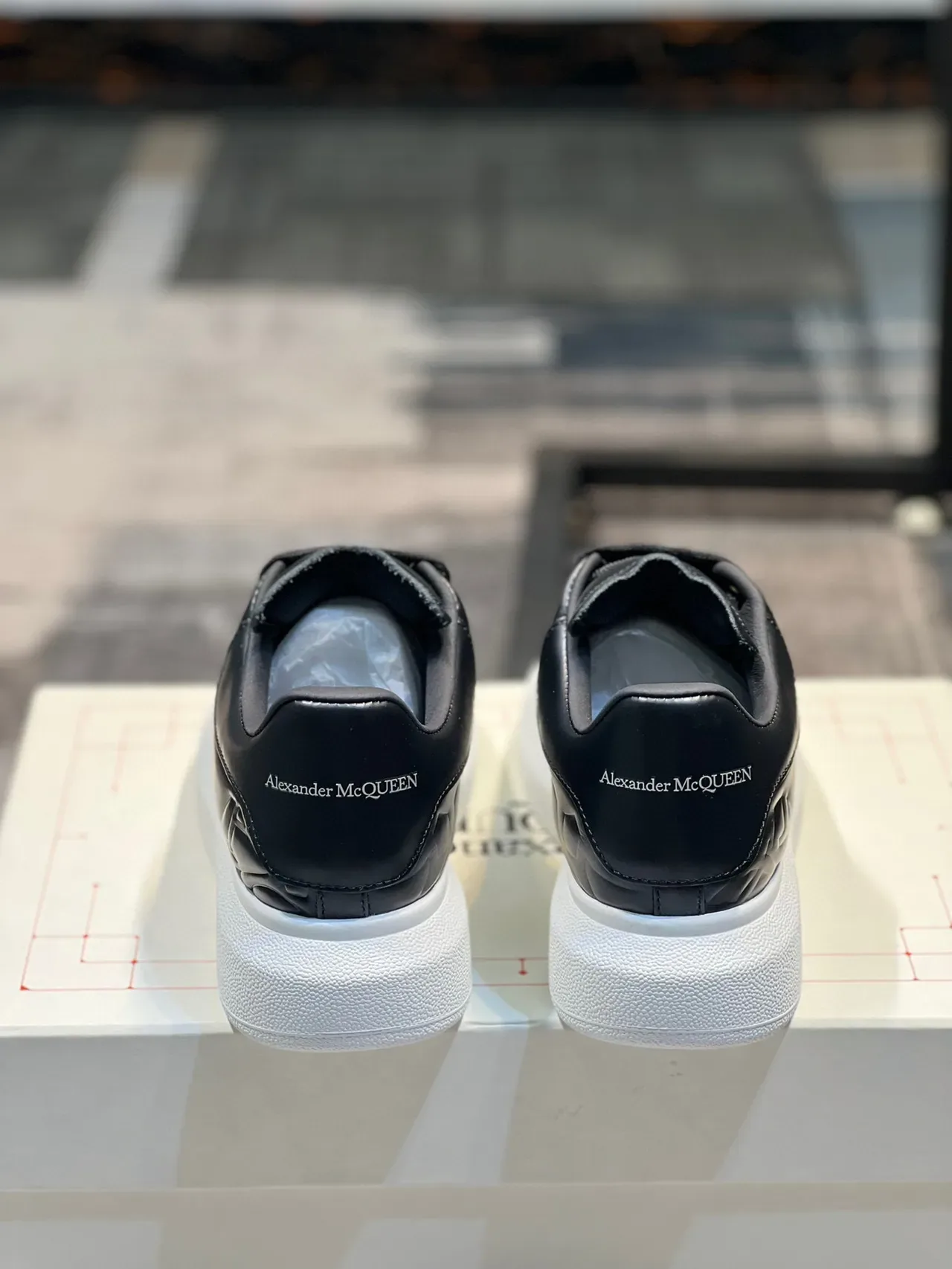 Alexander McQueen Oversized Sneaker Black and White Lifestyle Sneakers 2