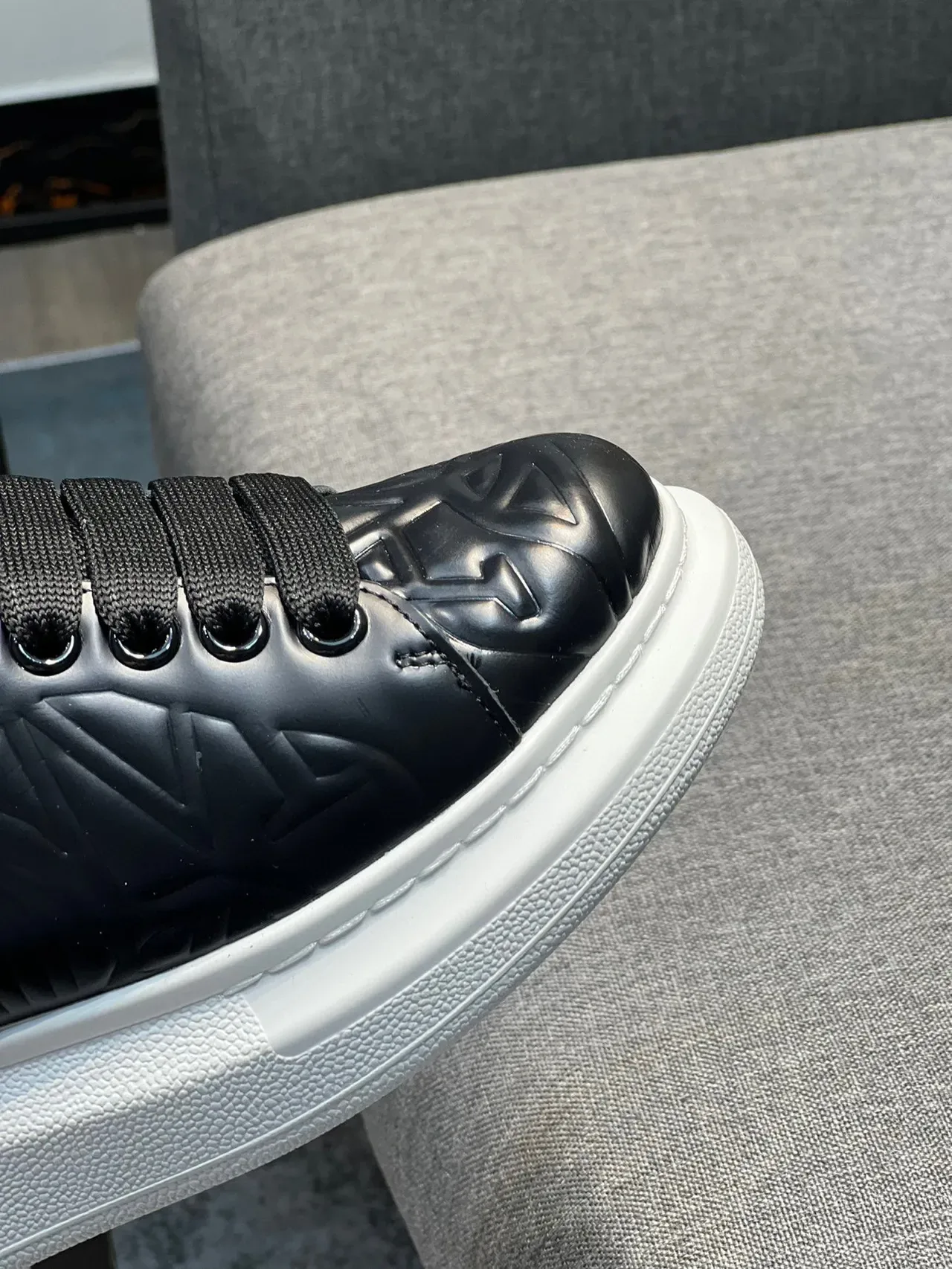Alexander McQueen Oversized Sneaker Black and White Lifestyle Sneakers 3
