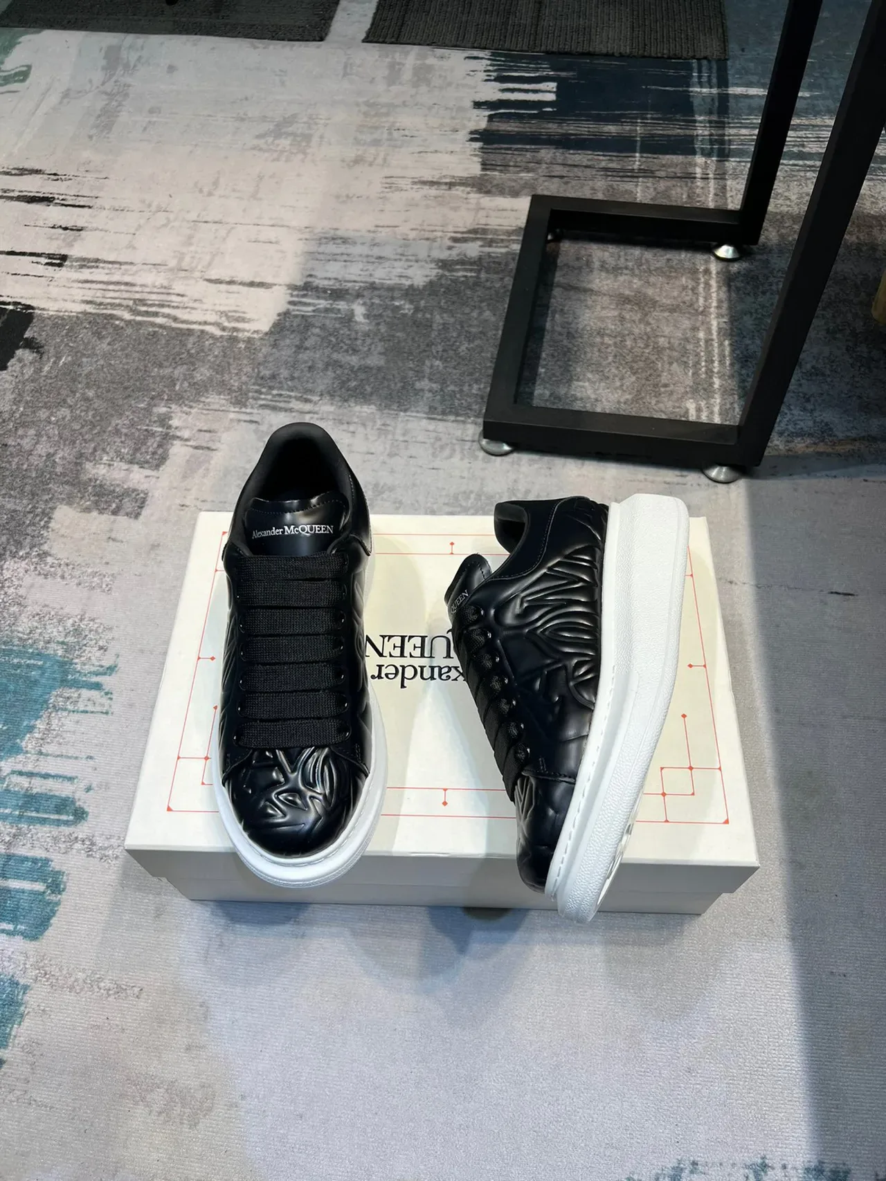 Alexander McQueen Oversized Sneaker Black and White Lifestyle Sneakers 5