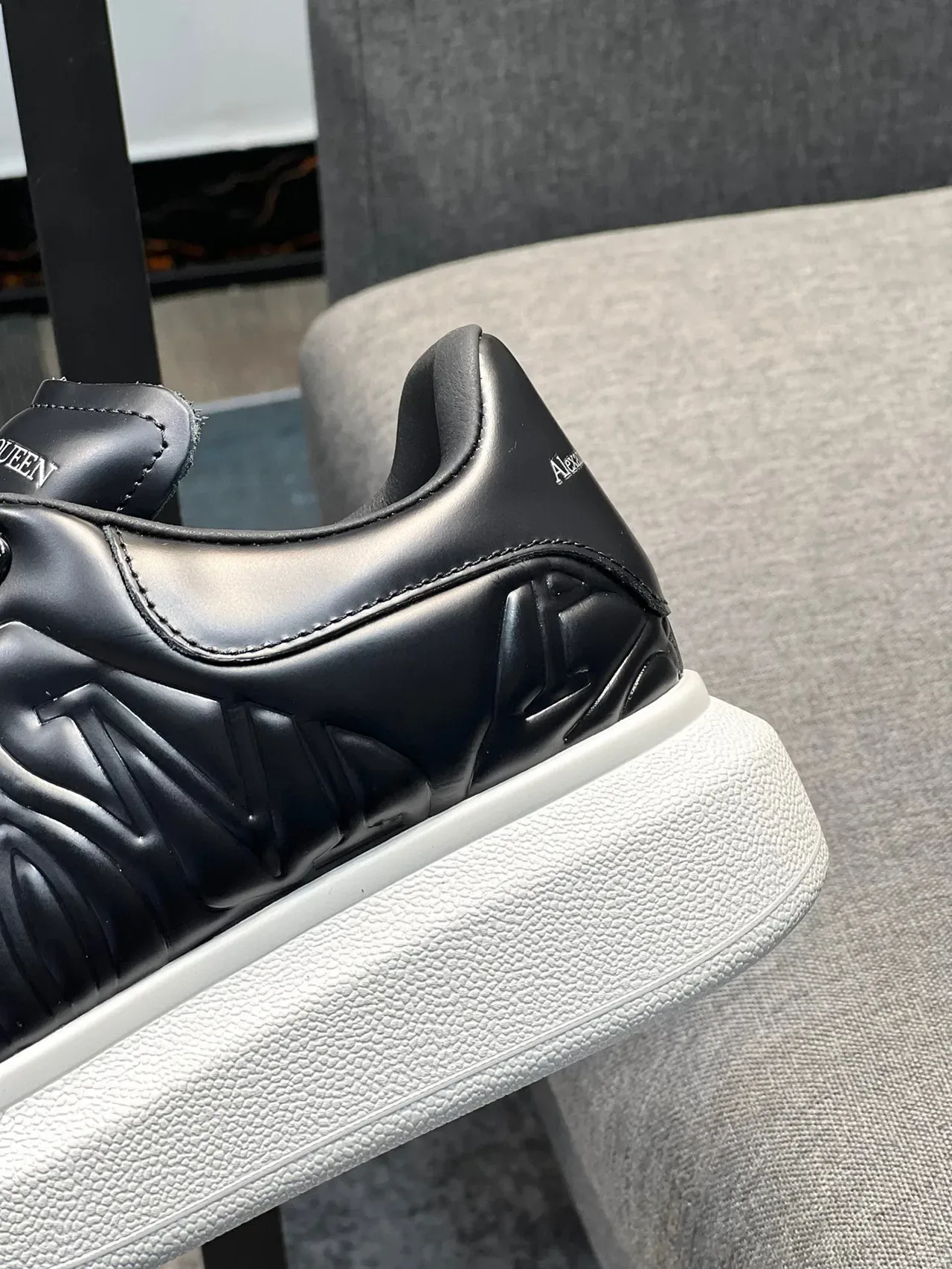 Alexander McQueen Oversized Sneaker Black and White Lifestyle Sneakers 8