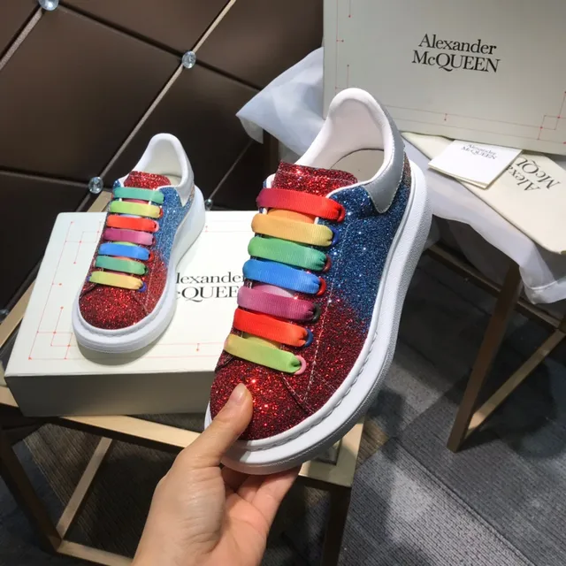 Alexander McQueen Oversized Sneaker Glitter Gradient Rainbow Lace Lifestyle Sneakers 2