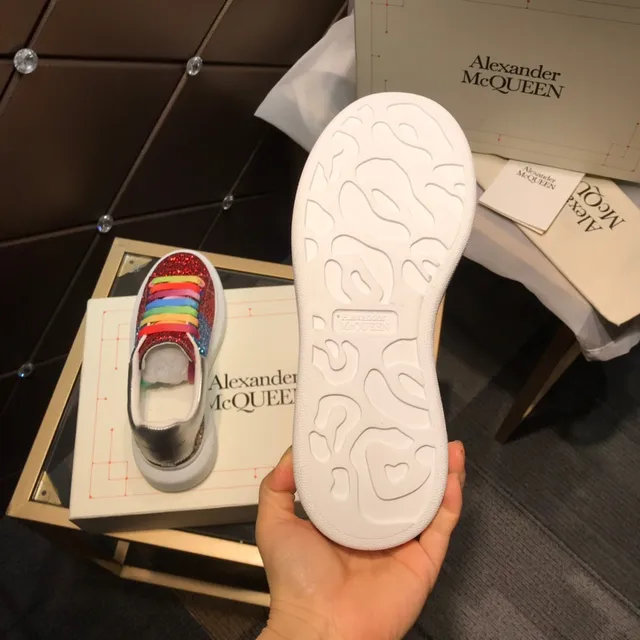 Alexander McQueen Oversized Sneaker Glitter Gradient Rainbow Lace Lifestyle Sneakers 4